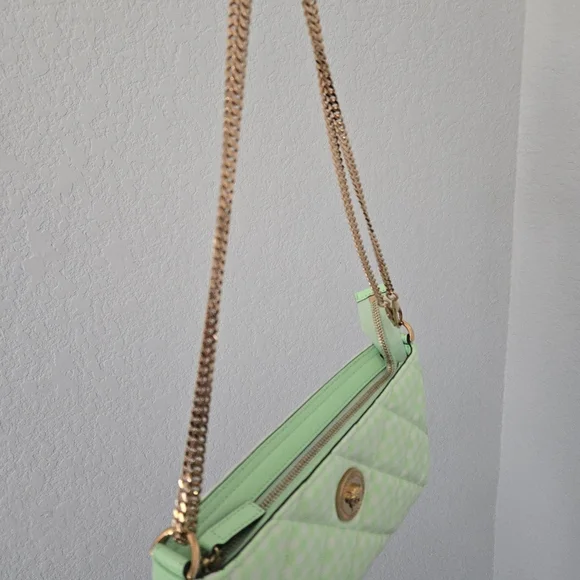 Versace Green Checkered quilted Crossbody Bag NWOT - Picture 7 of 12